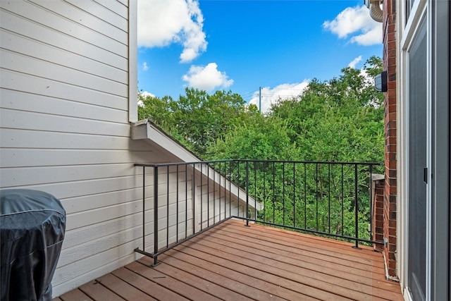 balcony featuring area for grilling