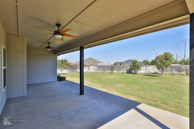 view of patio / terrace with ceiling fan