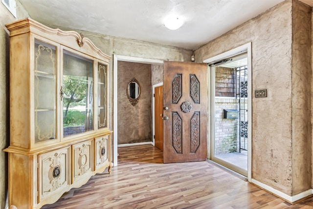 interior space with light hardwood / wood-style flooring