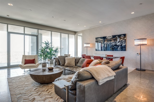 living room with plenty of natural light