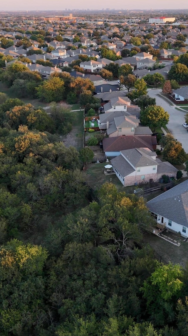 view of aerial view at dusk