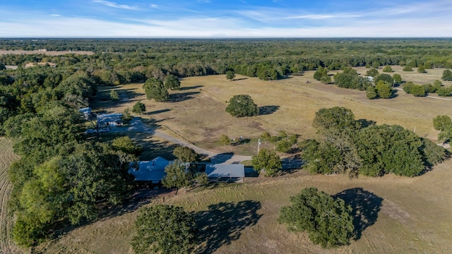 drone / aerial view with a forest view