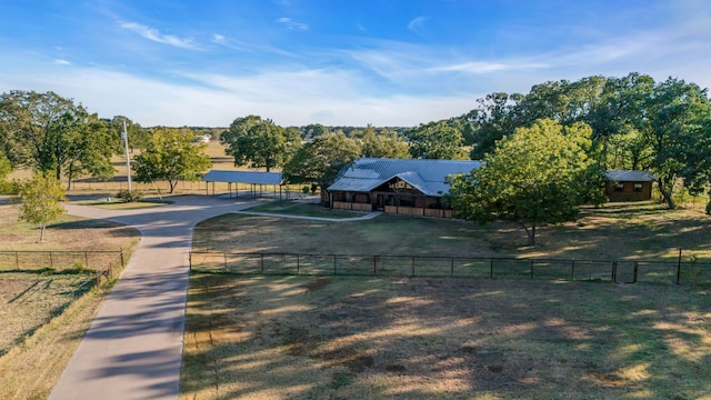 exterior space featuring a rural view