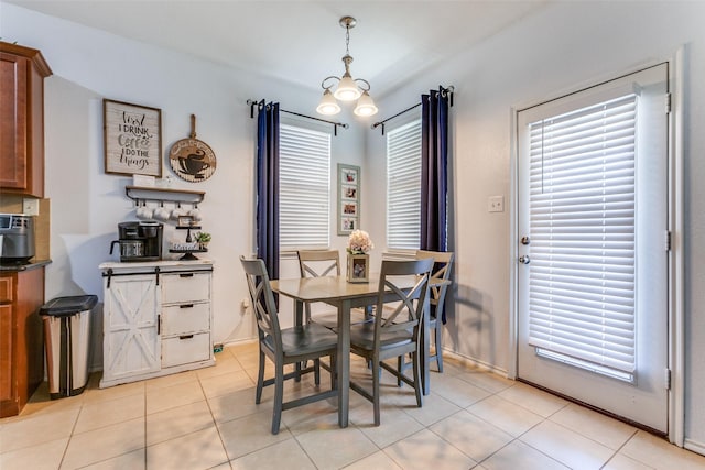 dining room featuring light tile patterned flooring