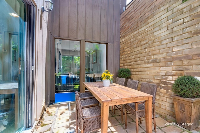 view of patio with outdoor dining space