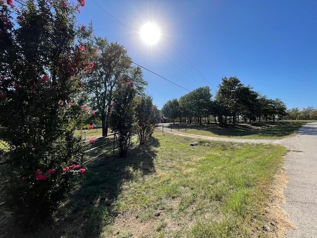 view of road with a rural view