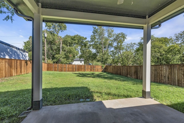 view of yard with a patio area