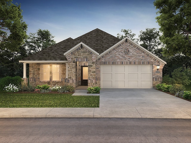 view of front of home with a garage