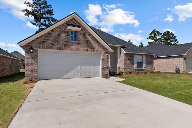 view of front of house with a front lawn