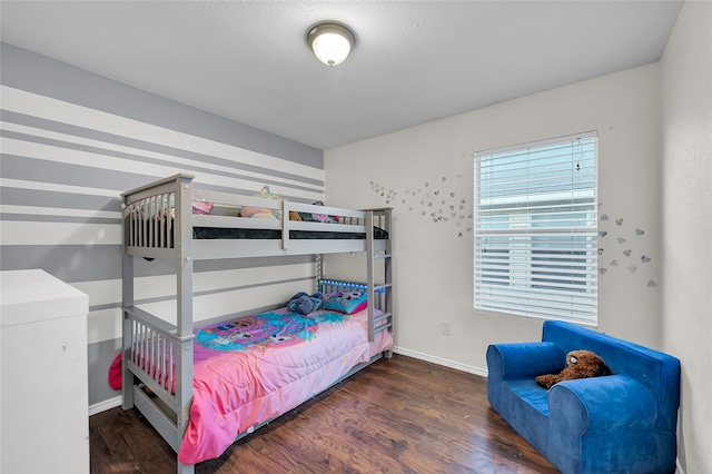 bedroom featuring dark hardwood / wood-style floors