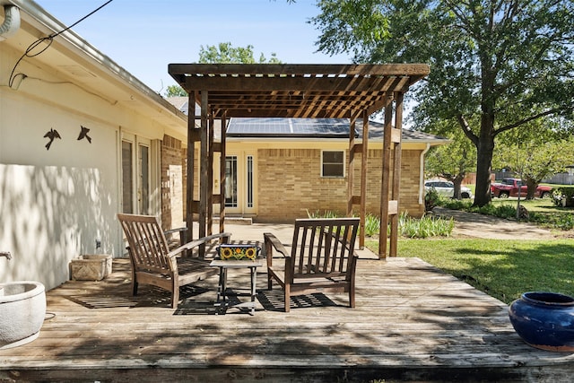 view of patio featuring a wooden deck