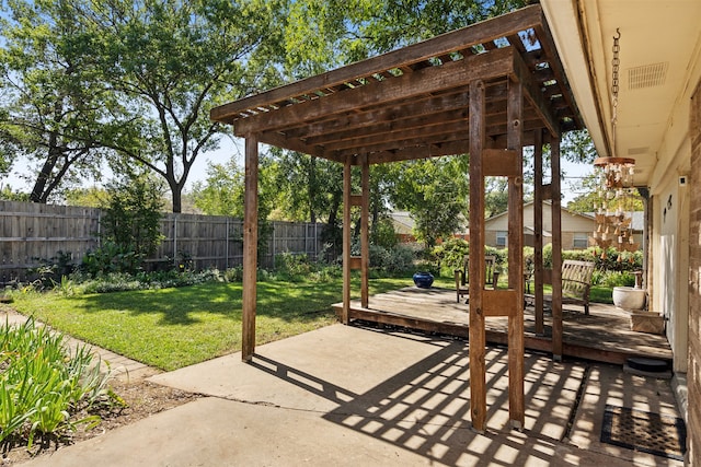 view of patio / terrace with a wooden deck