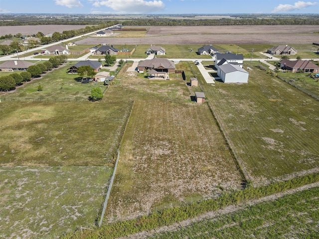 bird's eye view with a rural view