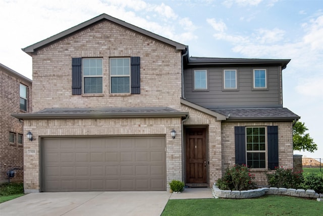 view of front facade featuring a garage