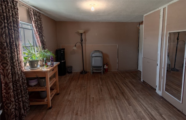 interior space with hardwood / wood-style floors