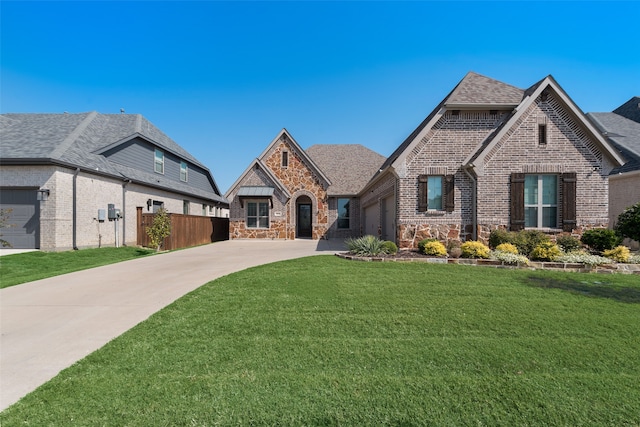 view of front of house with a front lawn