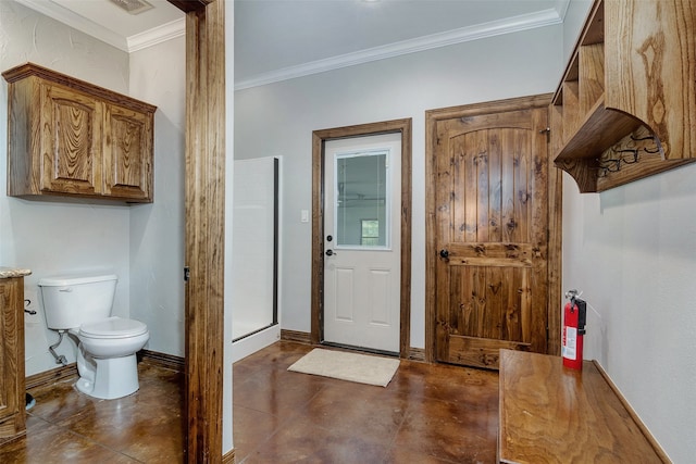 foyer with ornamental molding