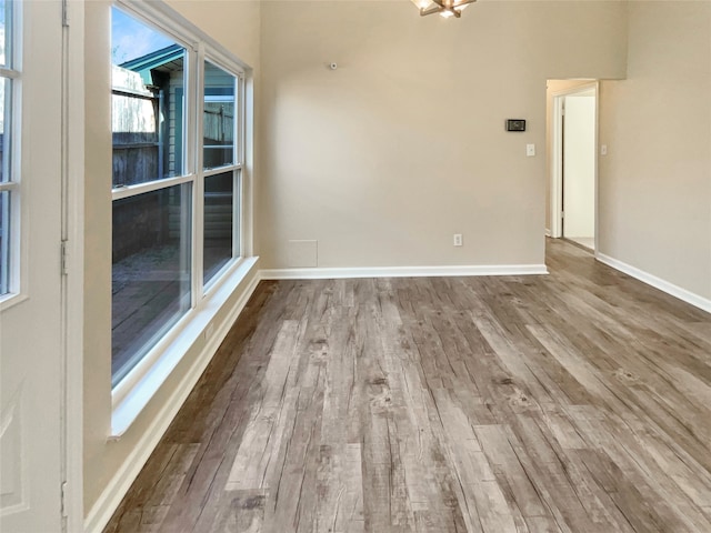 unfurnished room featuring light hardwood / wood-style flooring