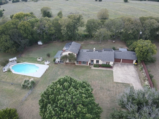 bird's eye view with a rural view