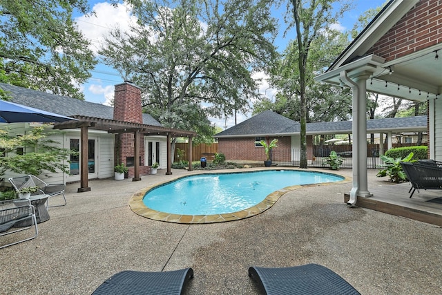 view of pool featuring a patio