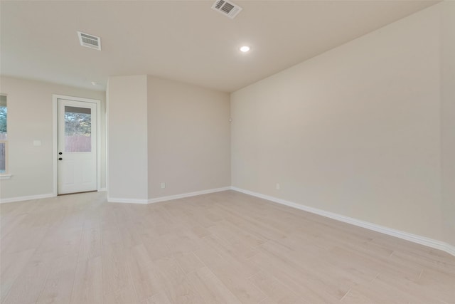 empty room featuring light hardwood / wood-style flooring