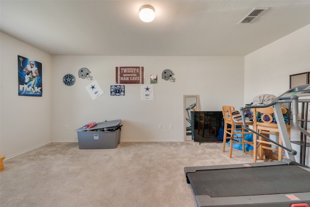 workout area with carpet