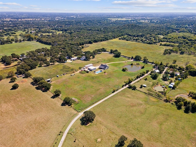 bird's eye view featuring a rural view