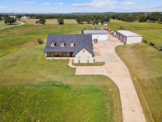 drone / aerial view featuring a rural view