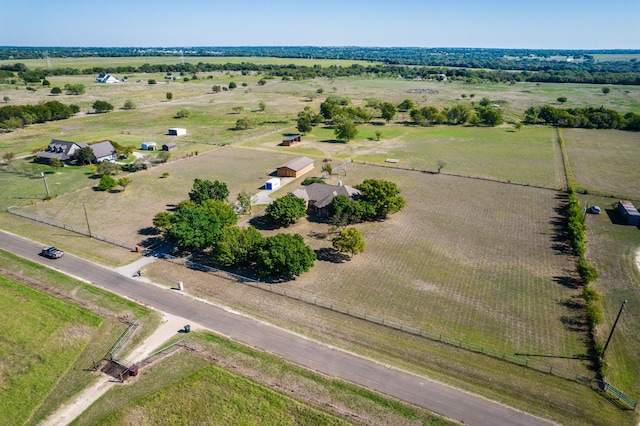 bird's eye view with a rural view