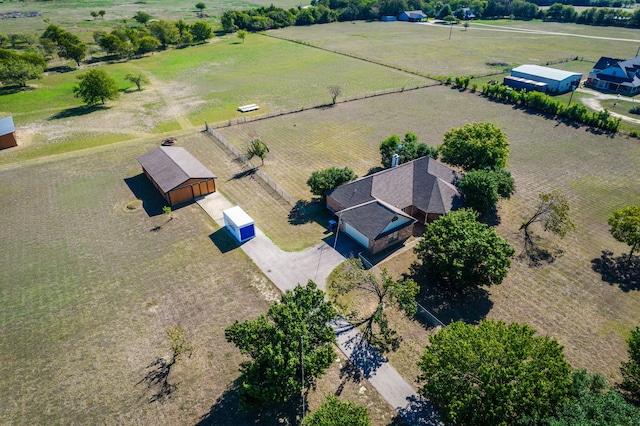 drone / aerial view with a rural view