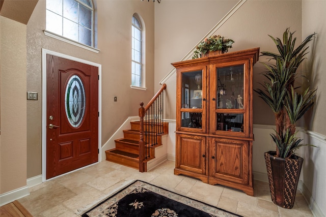 entrance foyer with a high ceiling