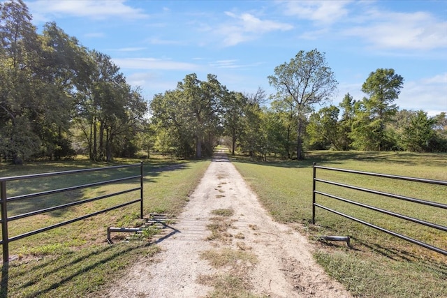 view of road featuring a rural view