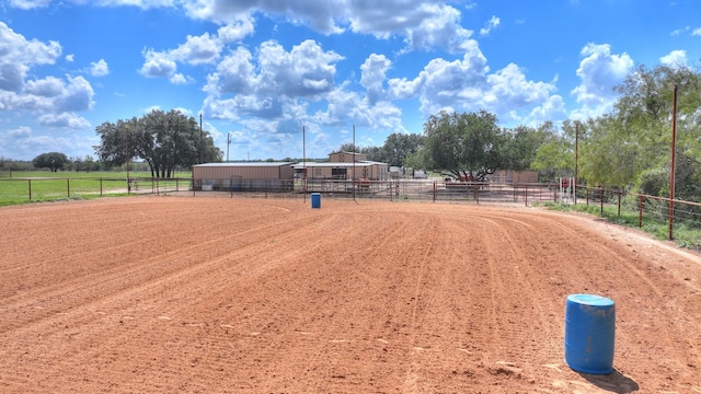 view of community with a rural view