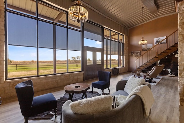 lobby with a rural view