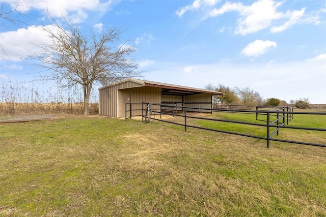 exterior space with a rural view