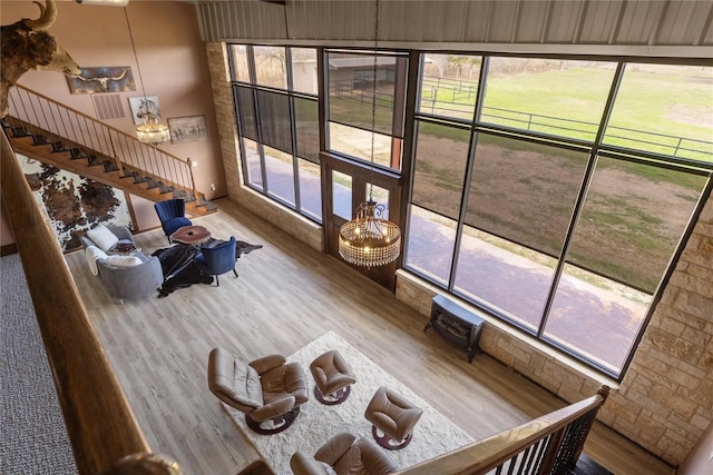 living room featuring wood-type flooring