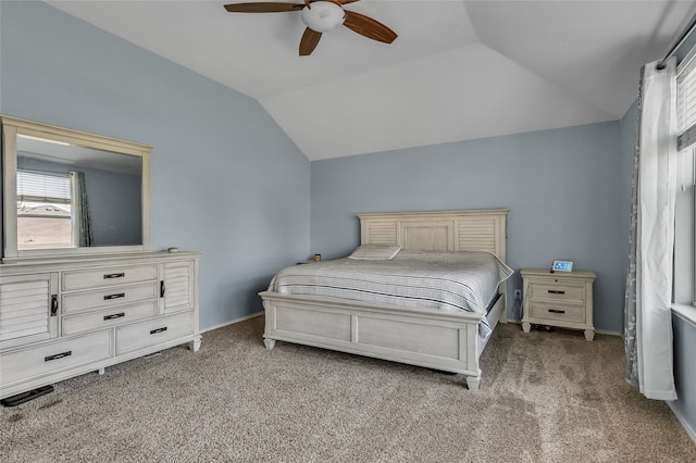 6001 Red Drum Dr, Fort Worth, TX 76179 - carpeted bedroom featuring vaulted ceiling, baseboards, and a ceiling fan