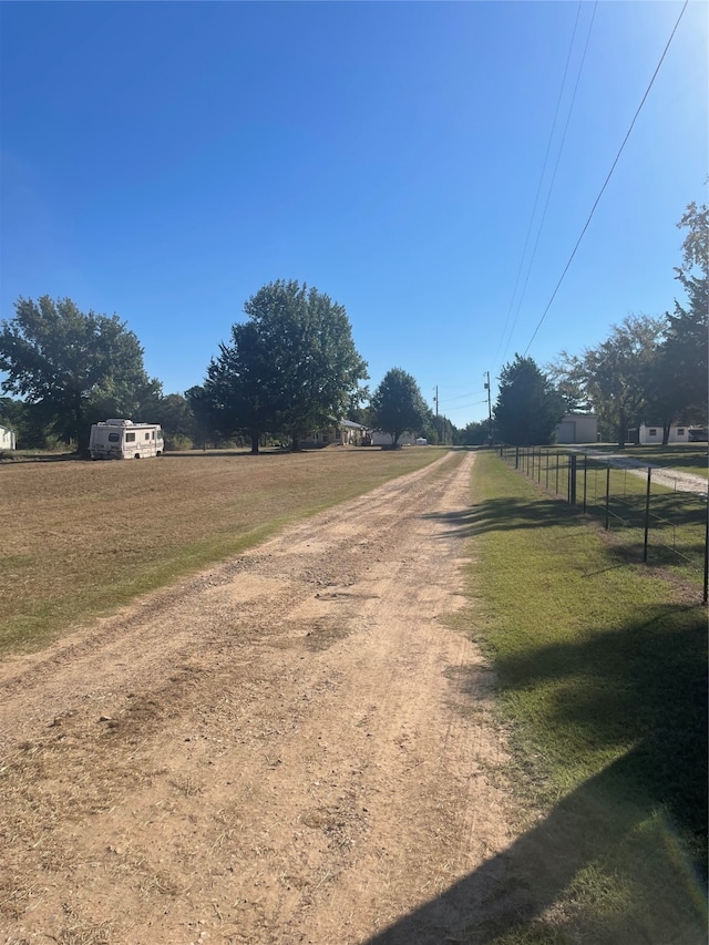 view of street with a rural view