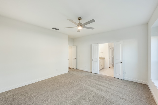 interior space featuring ceiling fan