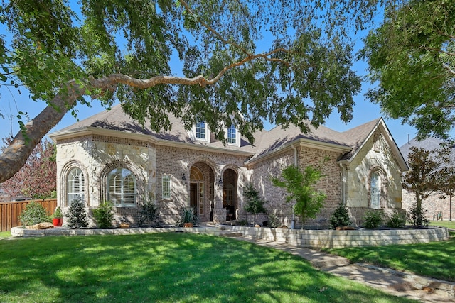 view of front facade with a front yard