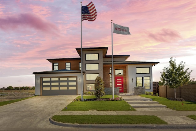 view of front of house with a garage