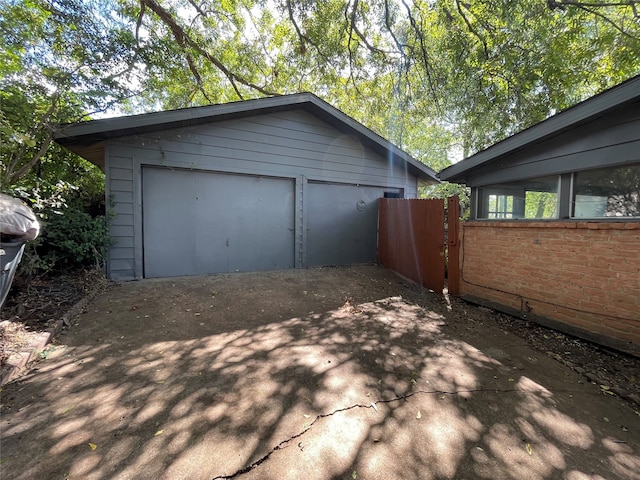 view of garage