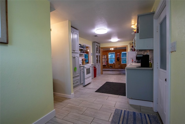 kitchen with white electric stove