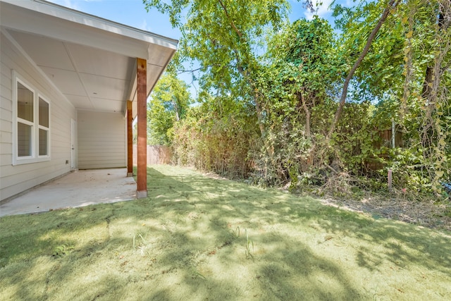 view of yard with a patio area