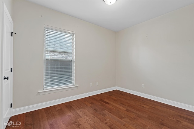 spare room featuring wood-type flooring