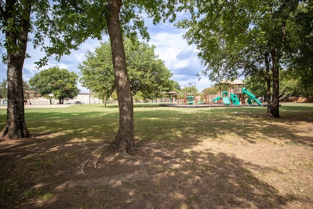 view of yard with a playground