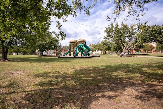 view of playground featuring a yard