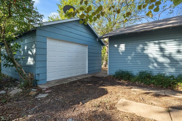 garage with wooden walls