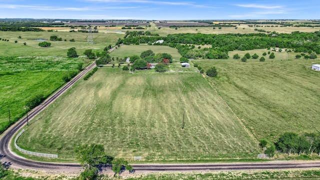 bird's eye view with a rural view