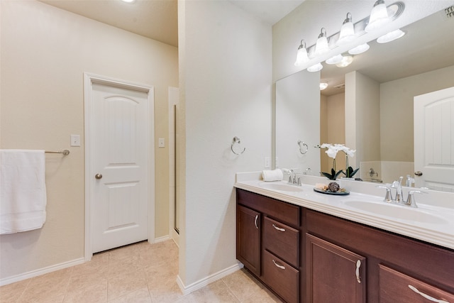 bathroom featuring vanity and tile patterned floors